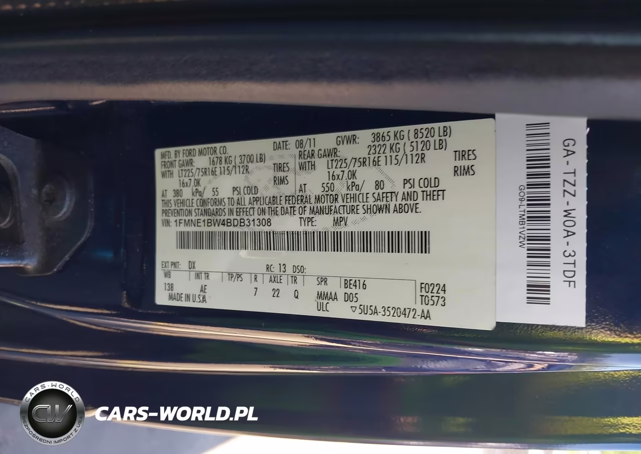 2011 Ford E-150 Xl-Xlt VIN:1FMNE1BW4BDB31308 - 9