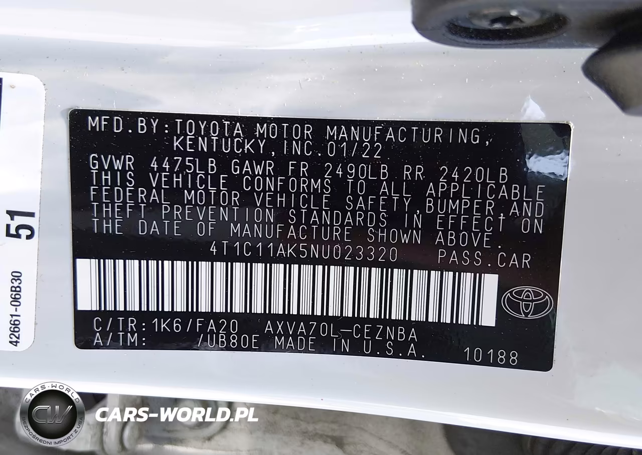 2022 Toyota Camry Le VIN:4T1C11AK5NU023320 - 9
