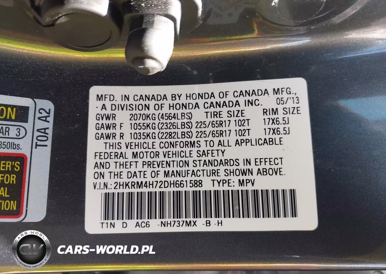2013 Honda Cr-V Ex-L VIN:2HKRM4H72DH661588 - 9