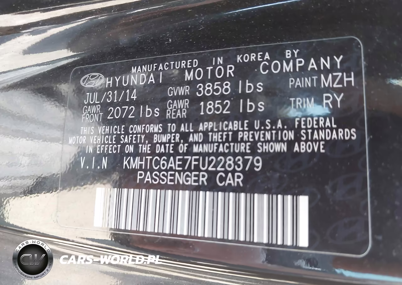 2015 Hyundai Veloster Turbo VIN:KMHTC6AE7FU228379 - 9