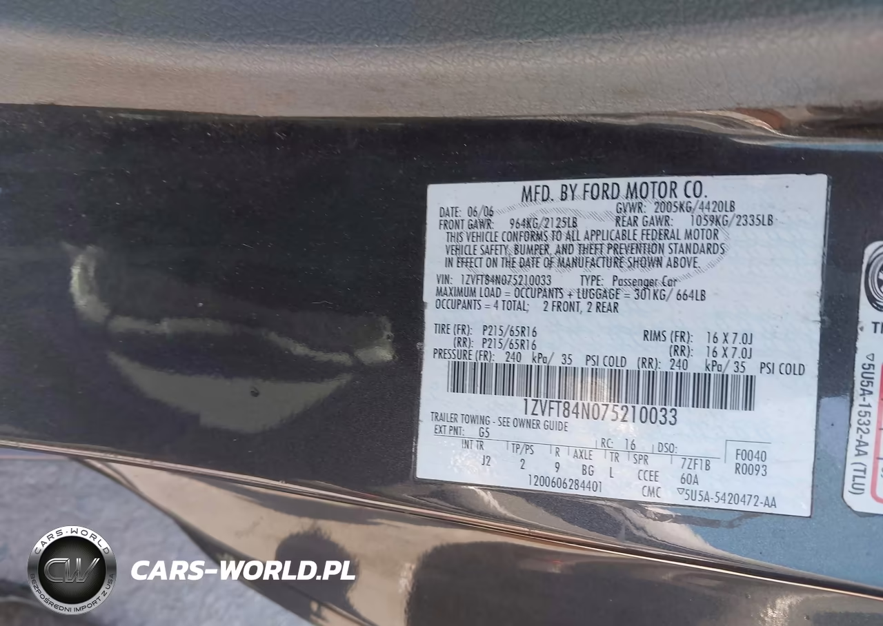 2007 Ford Mustang V6 Deluxe-V6 Premium VIN:1ZVFT84N075210033 - 9