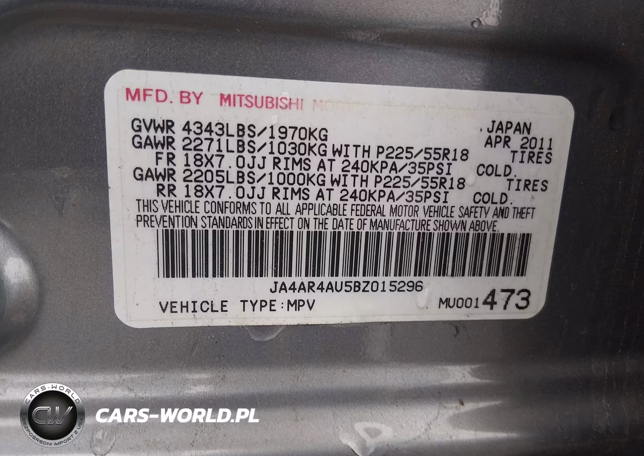 2011 Mitsubishi Outlander Sport Se VIN:JA4AR4AU5BZ015296 - 9