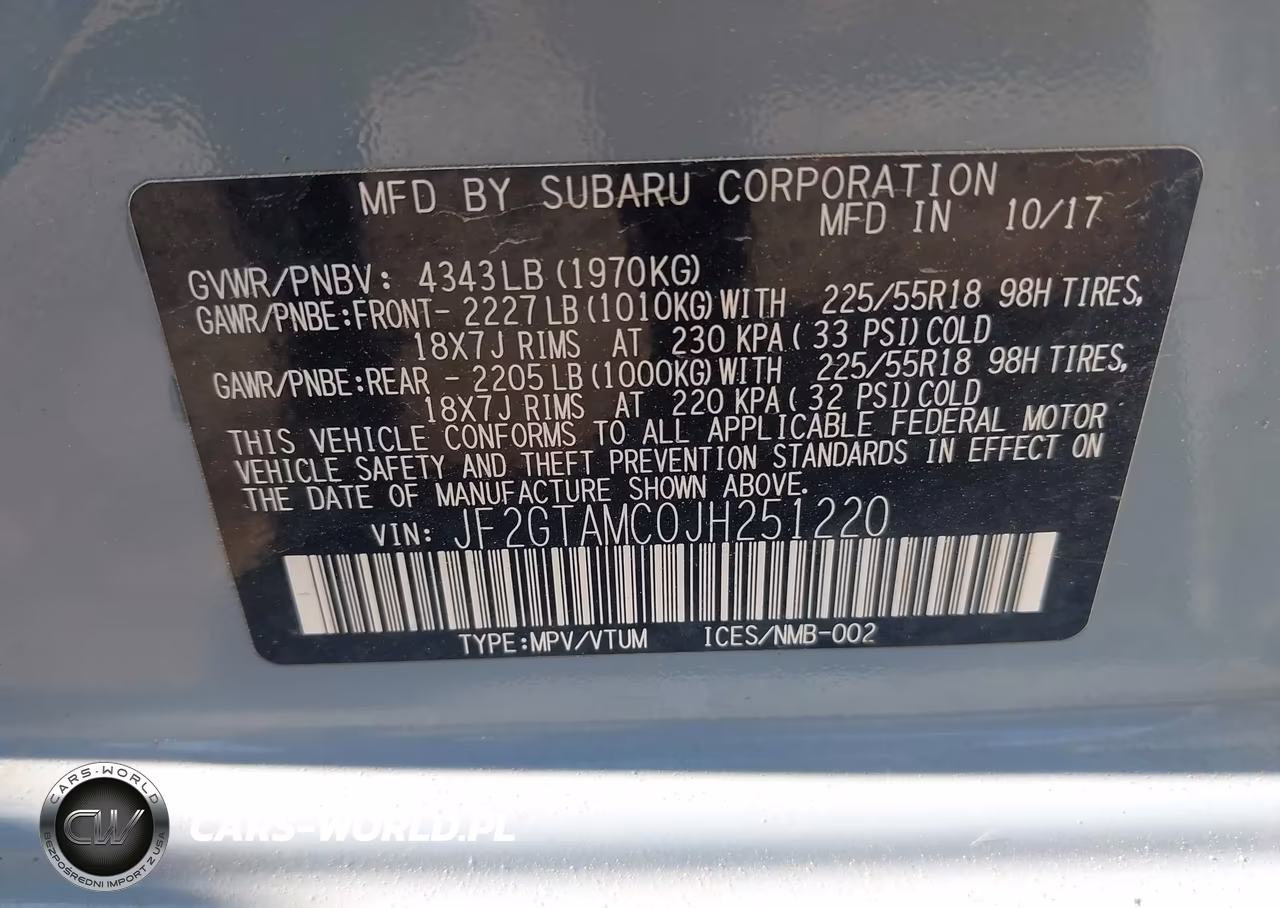 2018 Subaru Crosstrek 2.0I Limited VIN:JF2GTAMC0JH251220 - 9