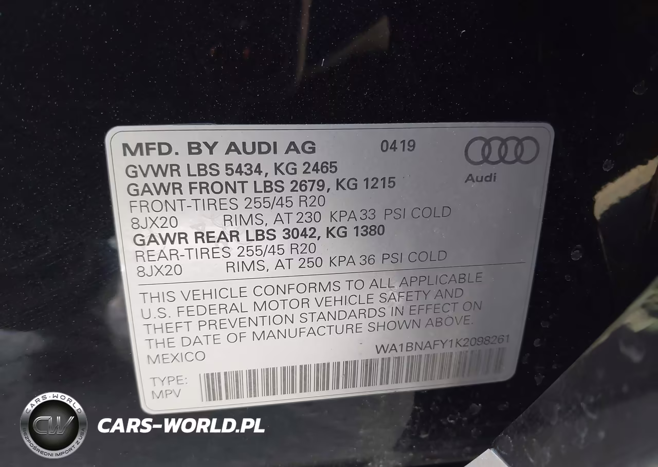 2019 Audi Q5 45 Premium VIN:WA1BNAFY1K2098261 - 9