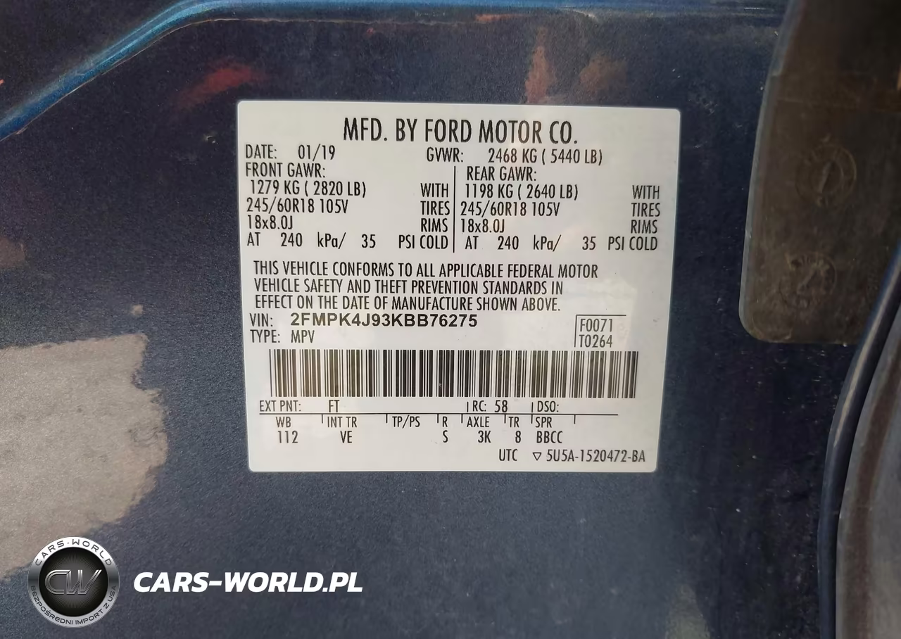 2019 Ford Edge Sel VIN:2FMPK4J93KBB76275 - 9