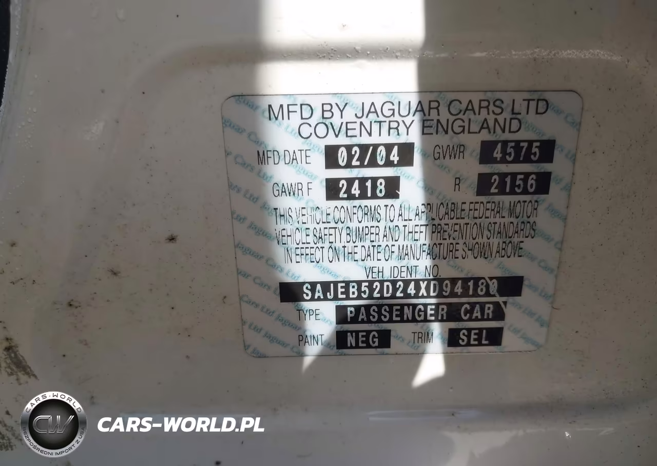 2004 Jaguar X-Type 2.5 VIN:SAJEB52D24XD94180 - 9