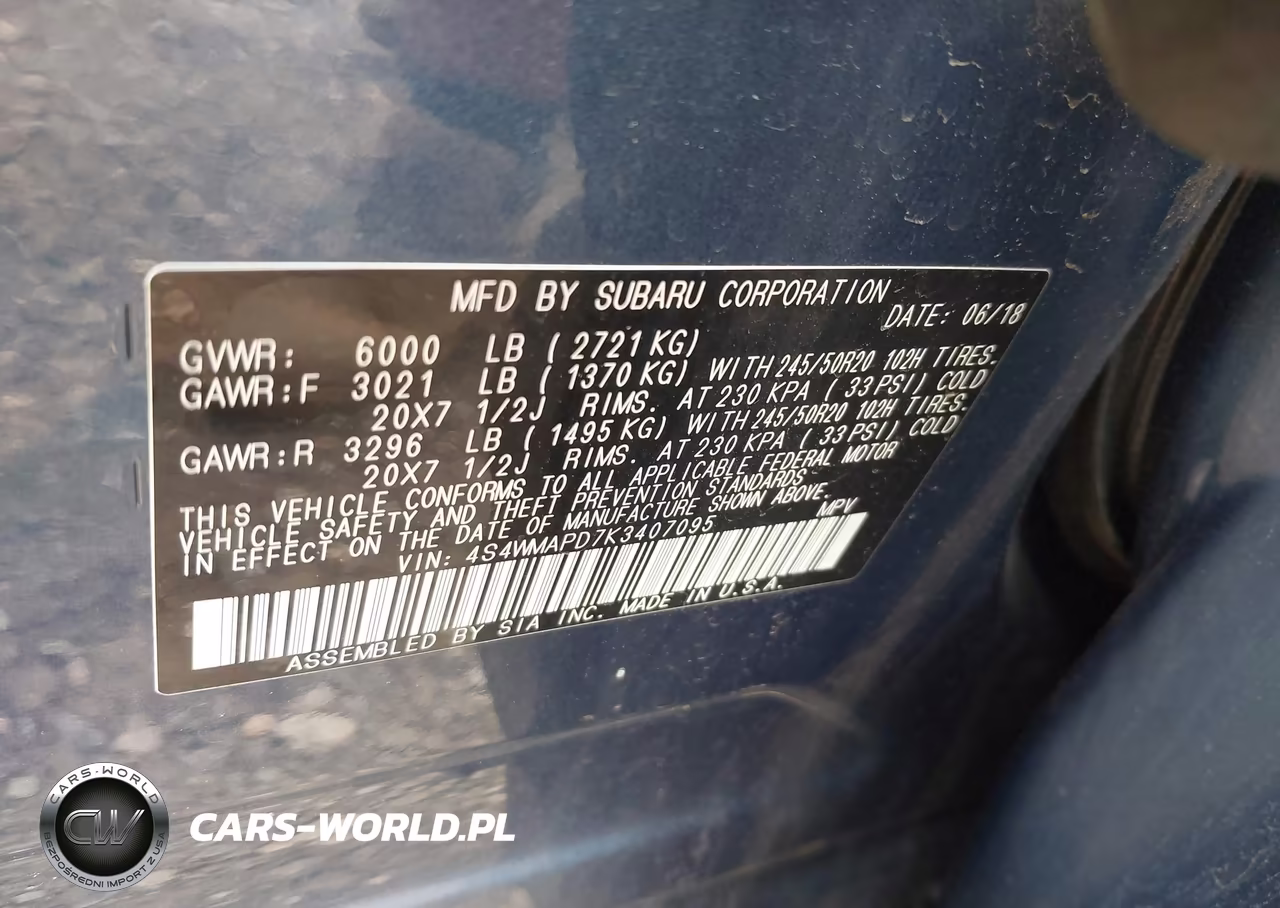 2019 Subaru Ascent Limited VIN:4S4WMAPD7K3407095 - 9