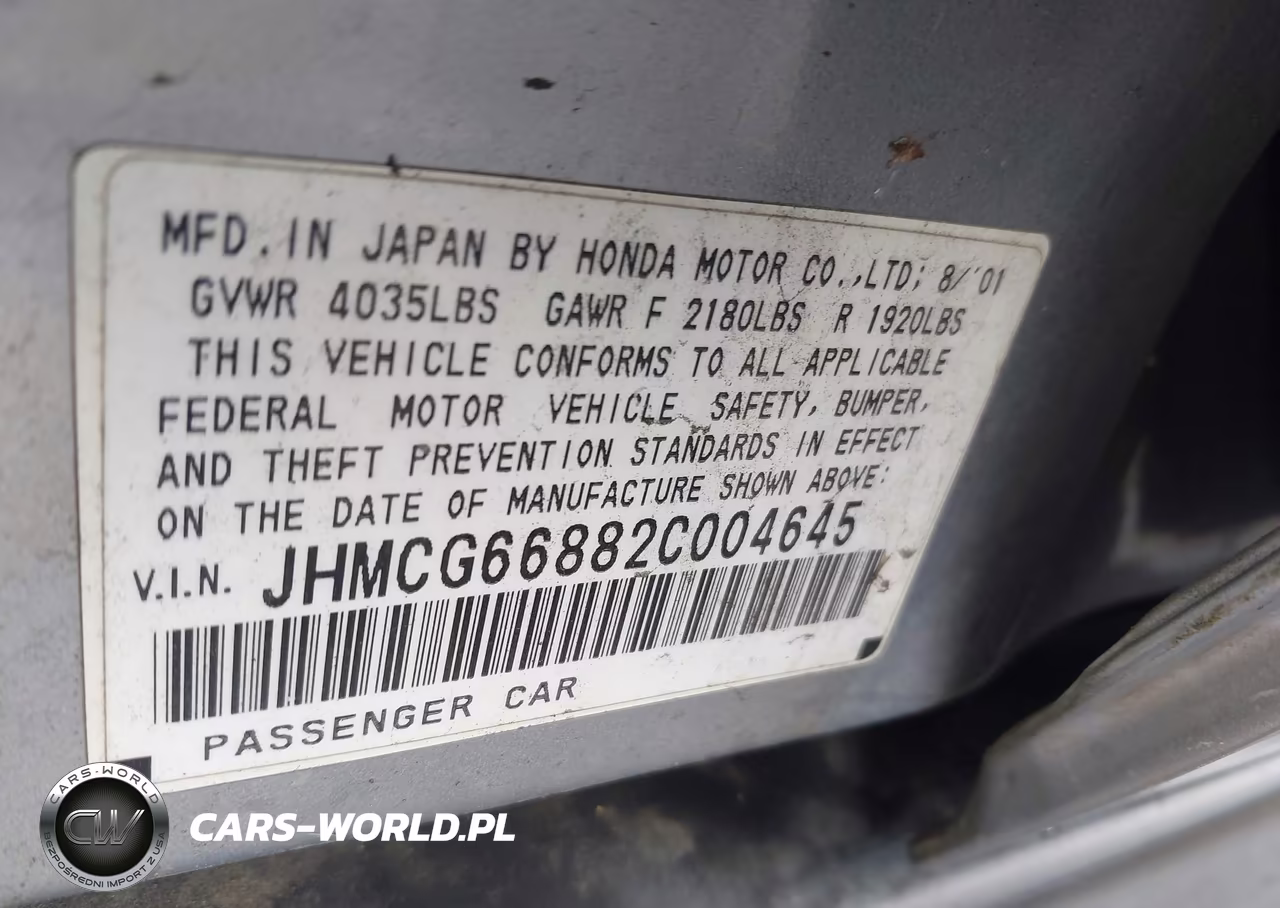 2002 Honda Accord 2.3 Ex-2.3 Se VIN:JHMCG66882C004645 - 9