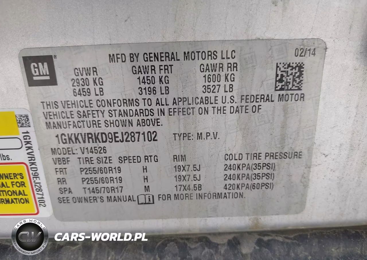 2014 GMC Acadia Slt-1 VIN:1GKKVRKD9EJ287102 - 9