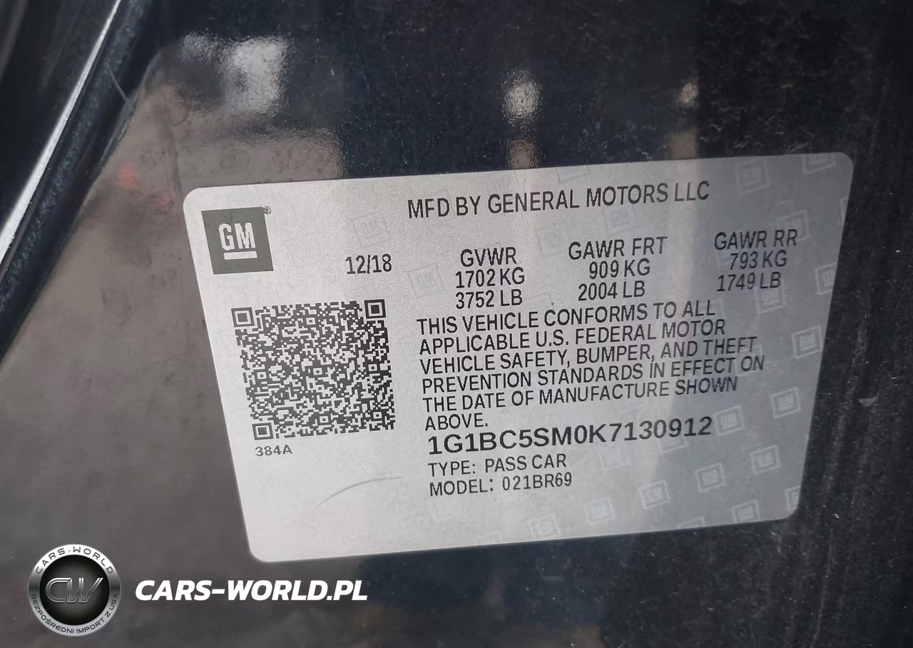 2019 Chevrolet Cruze Ls VIN:1G1BC5SM0K7130912 - 9