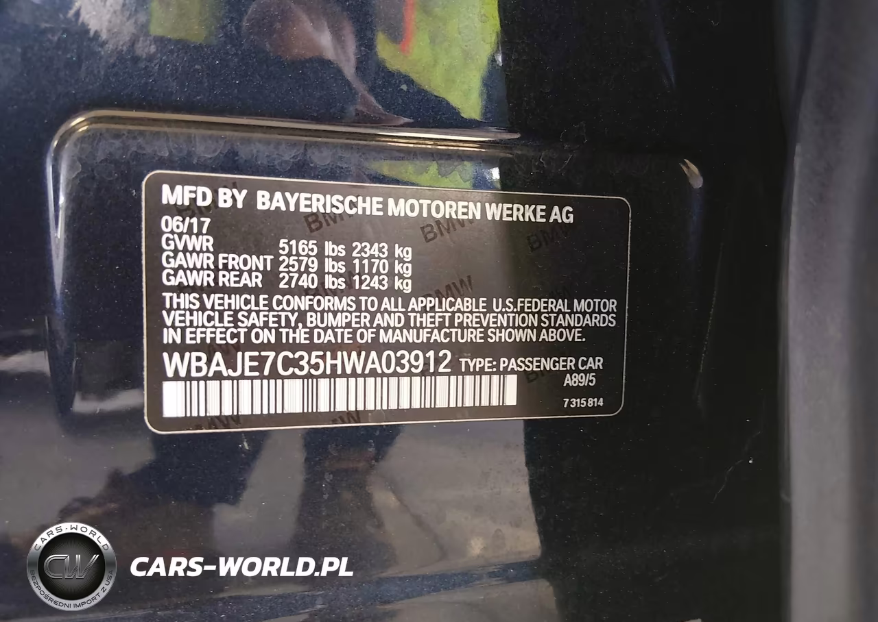 2017 BMW 540I xDrive VIN:WBAJE7C35HWA03912 - 9