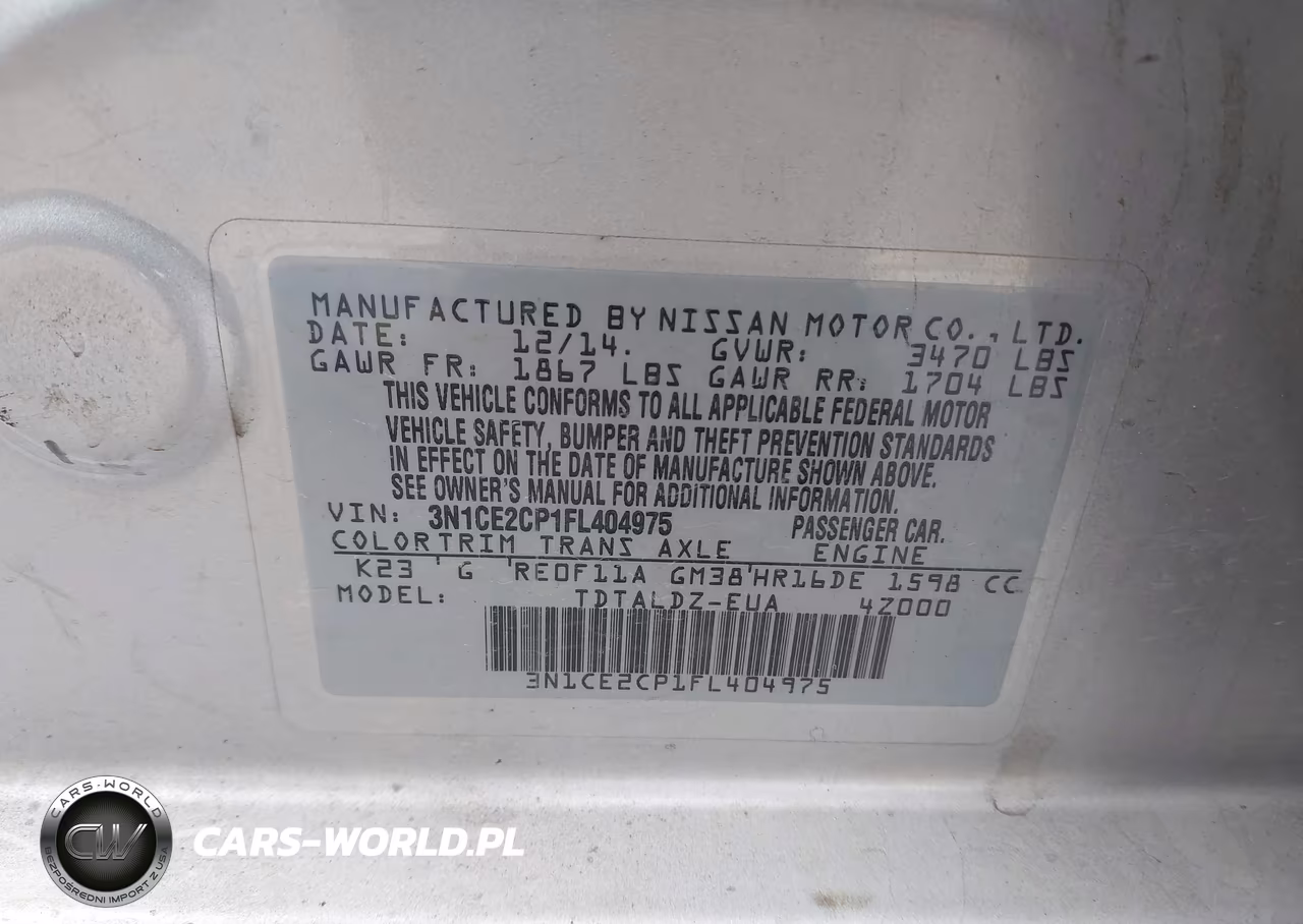 2015 Nissan Versa Note S (Sr)-S Plus-Sl-Sr-Sv VIN:3N1CE2CP1FL404975 - 9