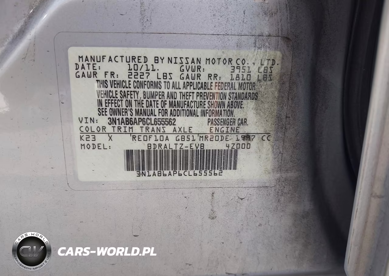 2012 Nissan Sentra 2.0 Sr VIN:3N1AB6AP6CL655562 - 9