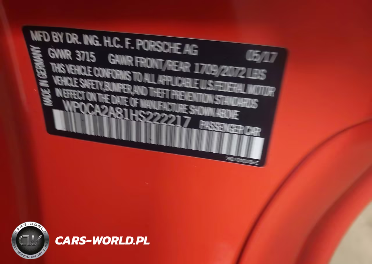 2017 Porsche 718 Boxster VIN:WP0CA2A81HS222217 - 9