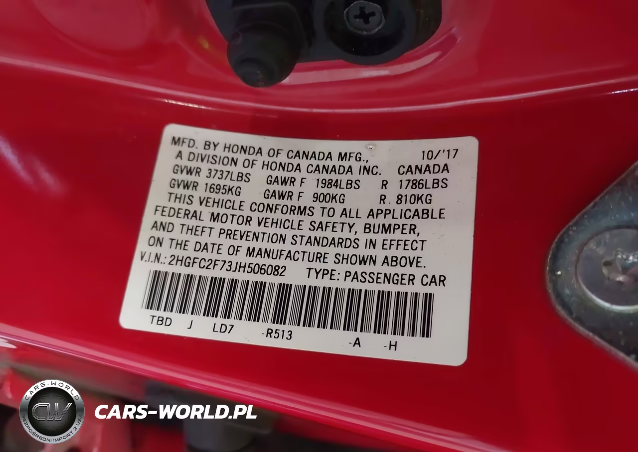 2018 Honda Civic Ex VIN:2HGFC2F73JH506082 - 9