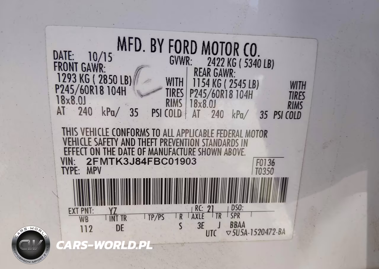 2015 Ford Edge Sel VIN:2FMTK3J84FBC01903 - 9