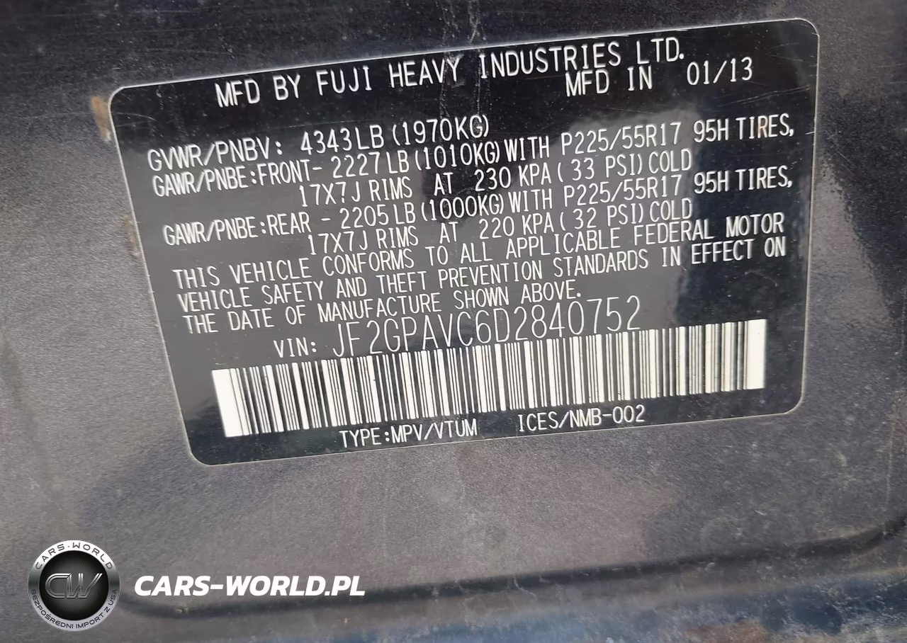 2013 Subaru Xv Crosstrek 2.0I Premium VIN:JF2GPAVC6D2840752 - 9
