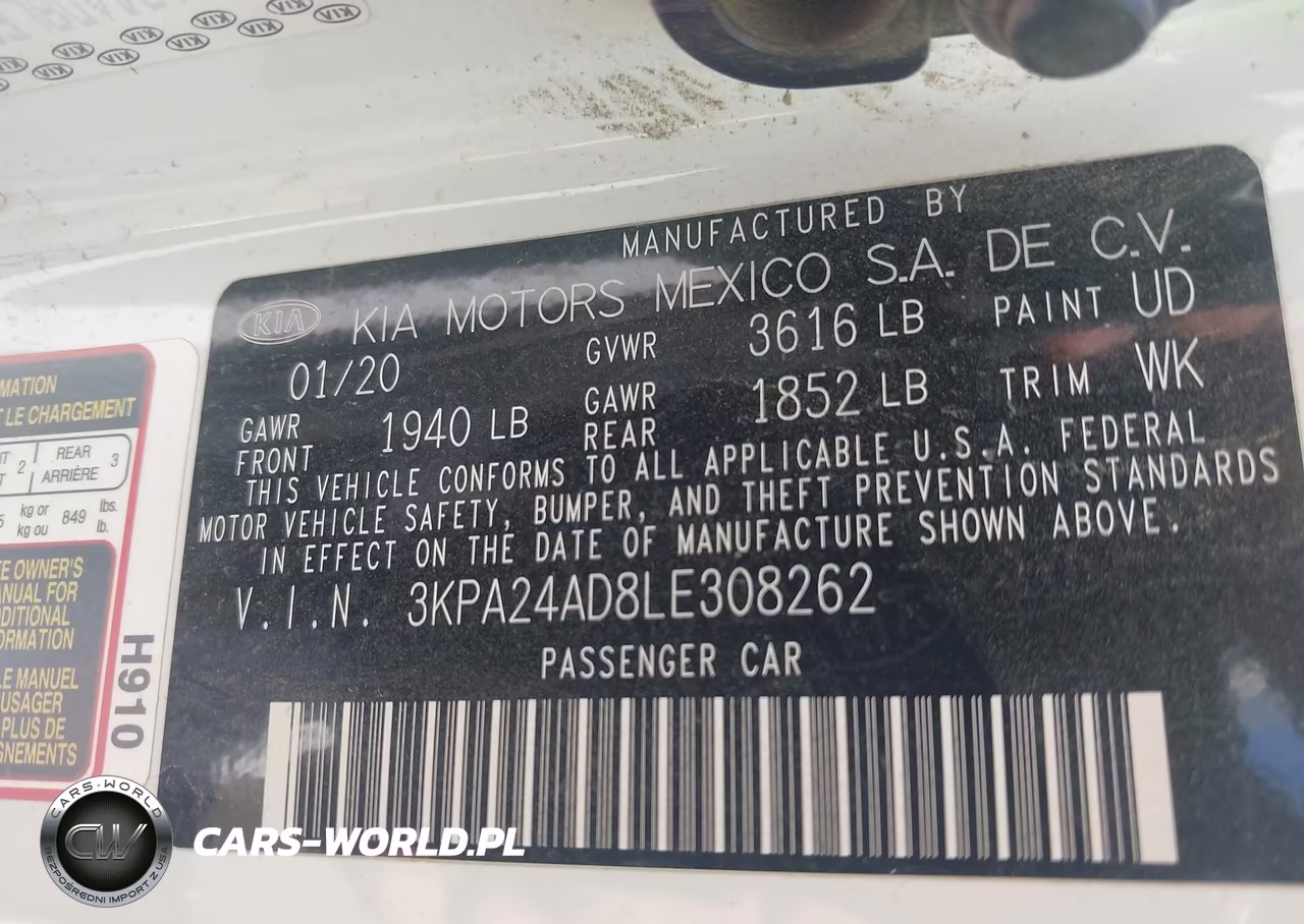 2020 Kia Rio S VIN:3KPA24AD8LE308262 - 9