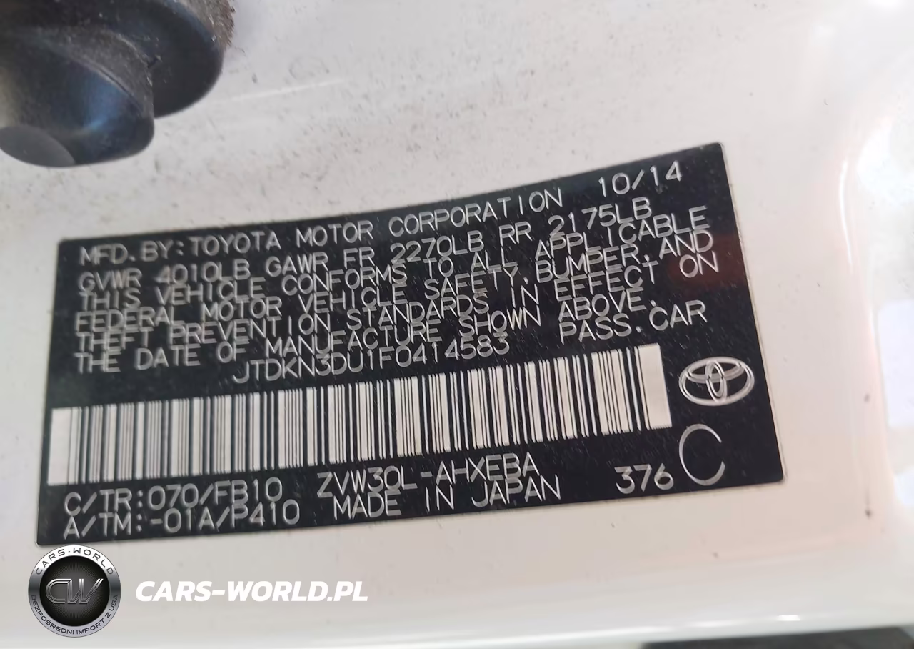 2015 Toyota Prius Two VIN:JTDKN3DU1F0414583 - 9