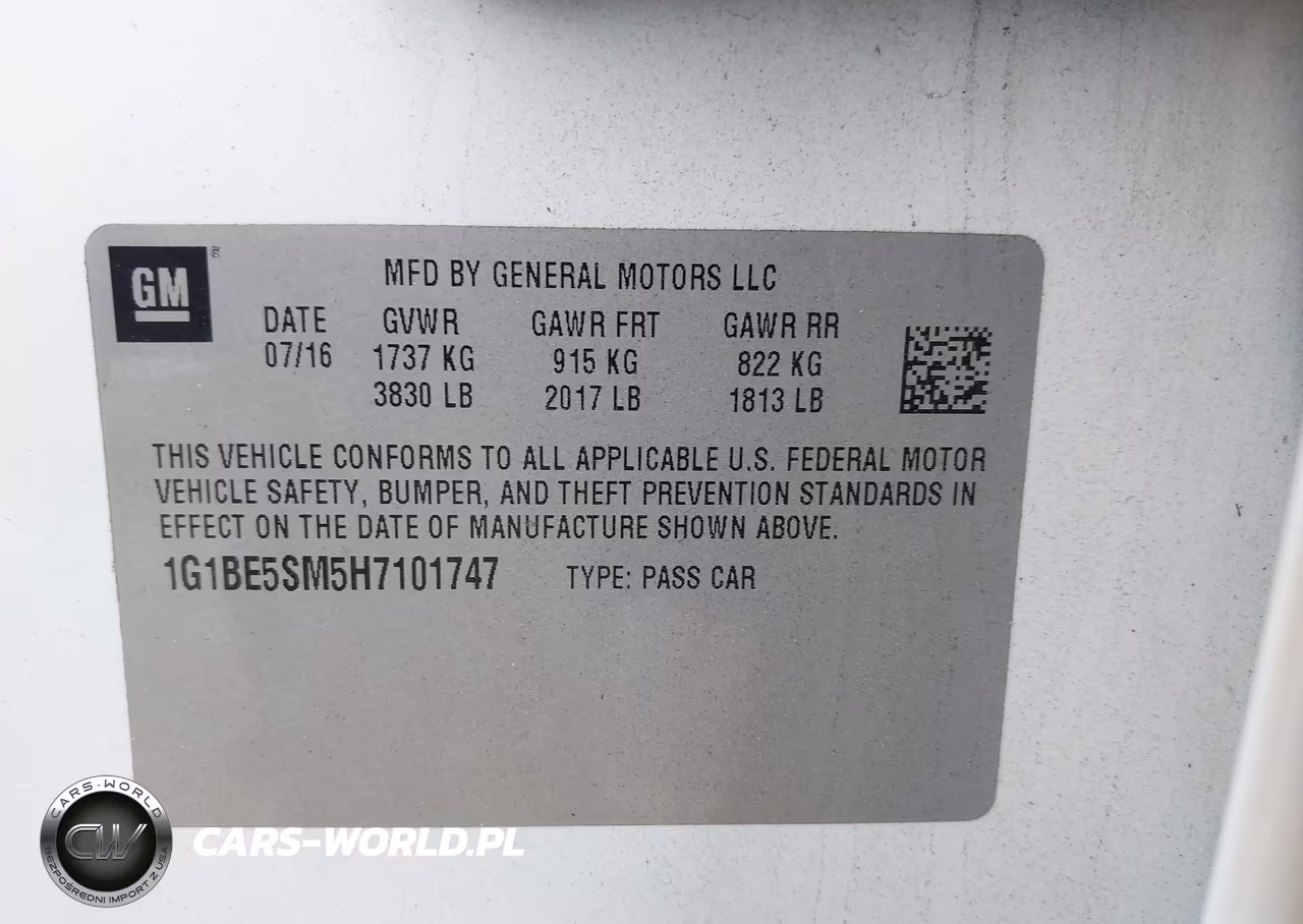 2017 Chevrolet Cruze Lt Auto VIN:1G1BE5SM5H7101747 - 9