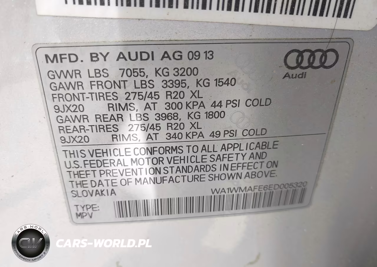 2014 Audi Q7 3.0 Tdi Premium VIN:WA1WMAFE6ED005320 - 9