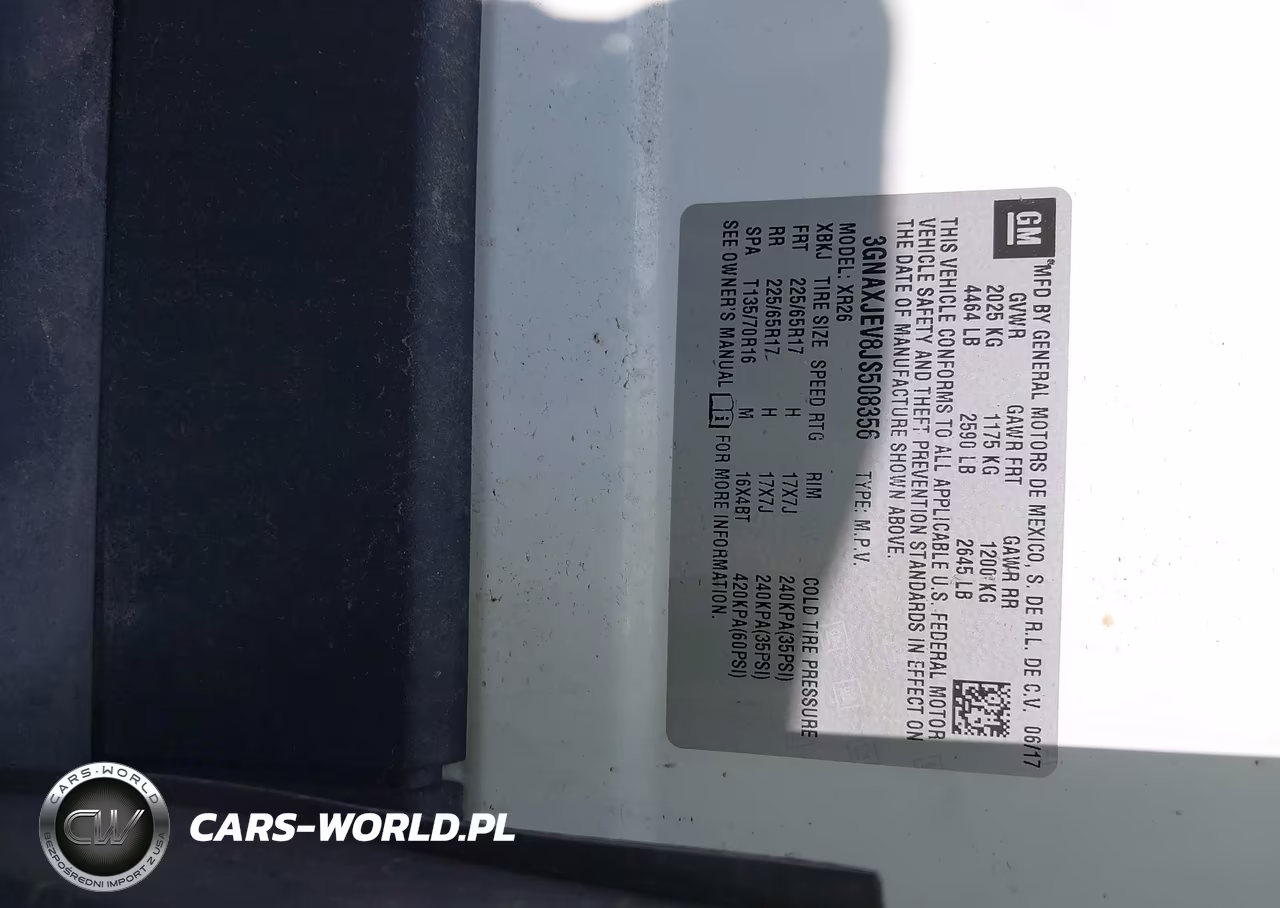 2018 Chevrolet Equinox Lt VIN:3GNAXJEV8JS508356 - 9