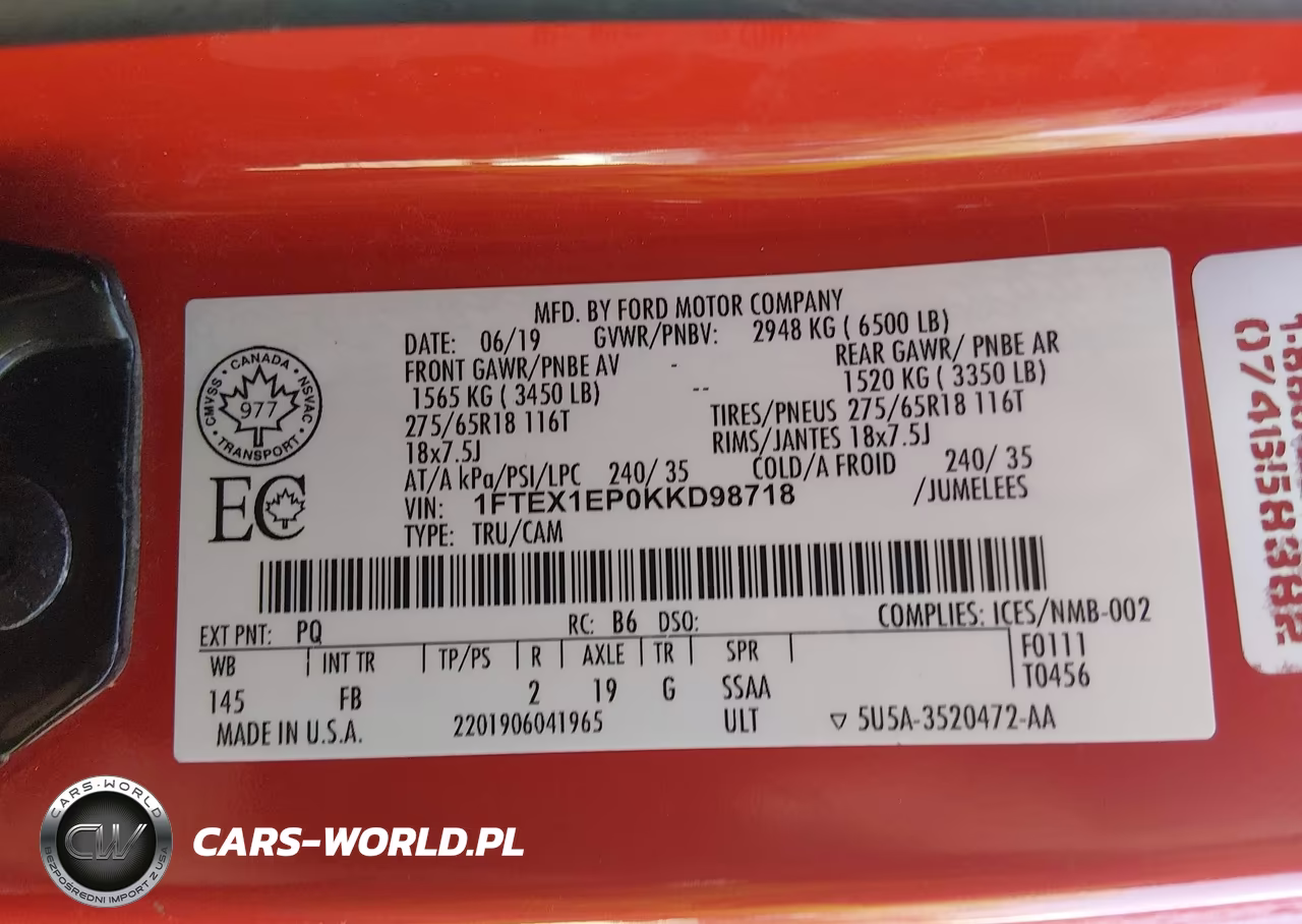 2019 Ford F-150 Lariat-Xl-Xlt VIN:1FTEX1EP0KKD98718 - 9