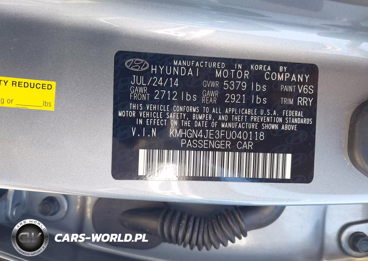 2015 Hyundai Genesis 3.8 VIN:KMHGN4JE3FU040118 - 9