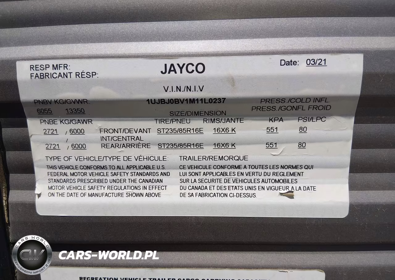 2021 Jayco Other VIN:1UJBJ0BV1M11L0237 - 9
