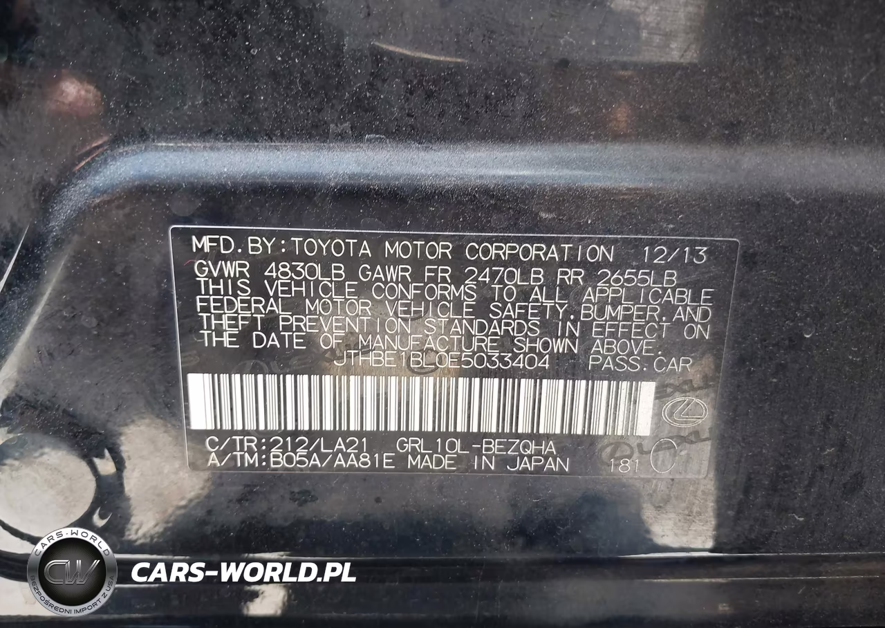 2014 Lexus Gs 350 VIN:JTHBE1BL0E5033404 - 9