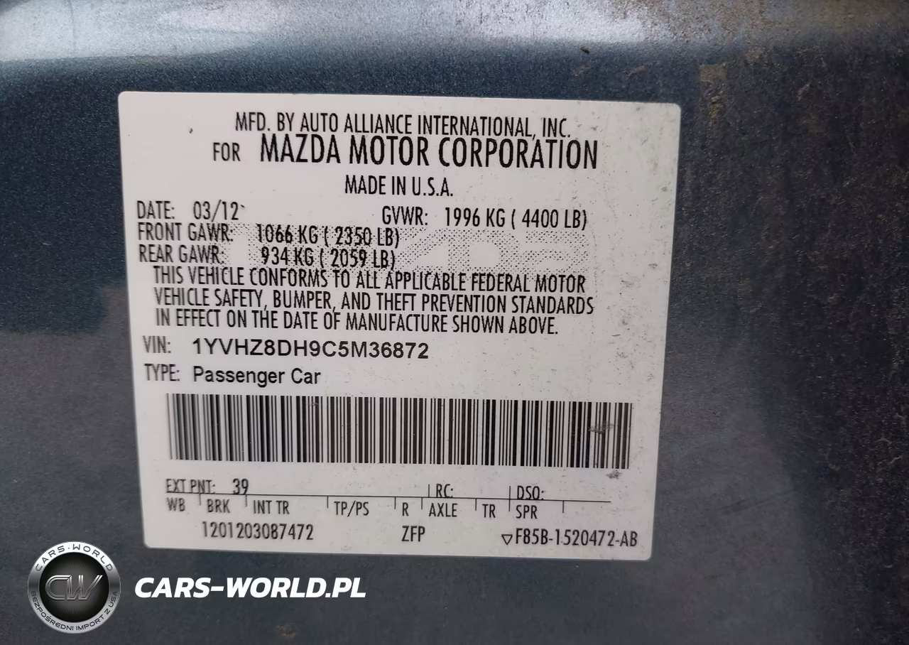 2012 Mazda Mazda6 I Touring VIN:1YVHZ8DH9C5M36872 - 9
