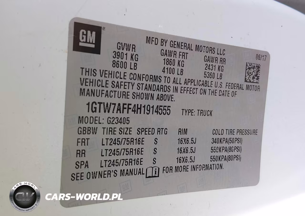 2017 GMC Savana 2500 Work Van VIN:1GTW7AFF4H1914555 - 9