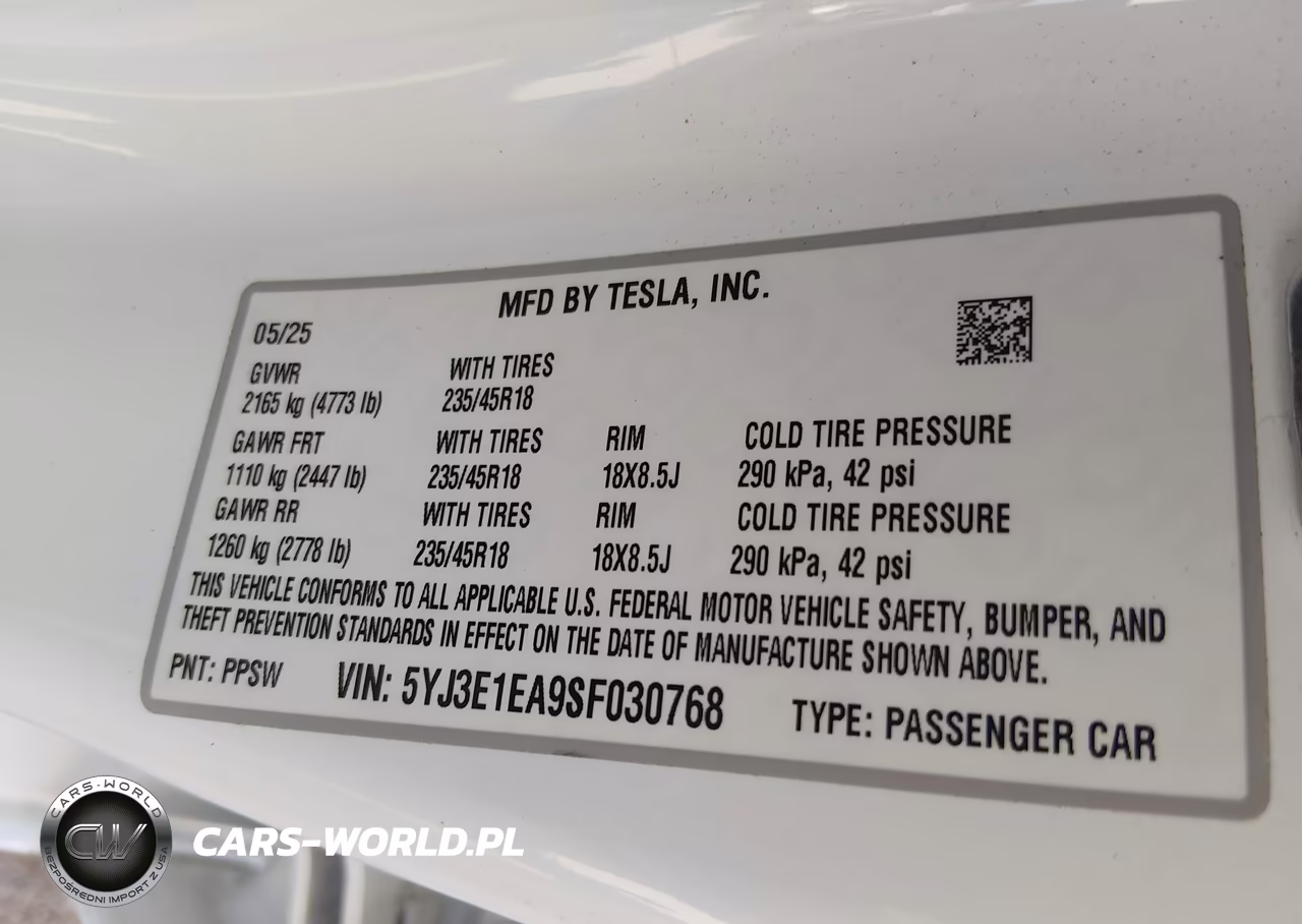 2025 Tesla Model 3 Long Range Rear-Wheel Drive-Standard Rear-Wheel Drive VIN:5YJ3E1EA9SF030768 - 9