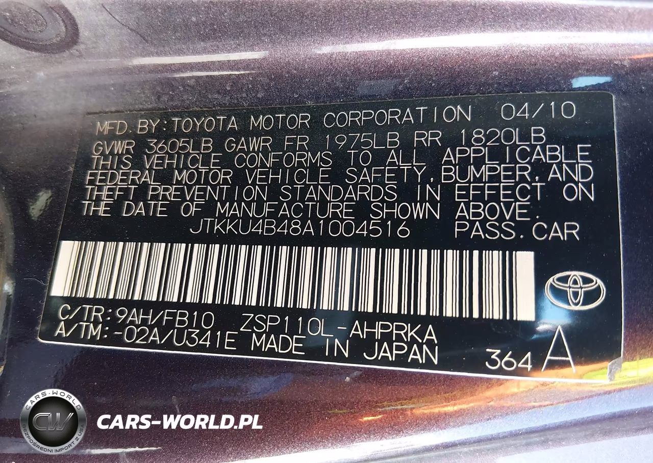 2010 Scion Xd VIN:JTKKU4B48A1004516 - 9