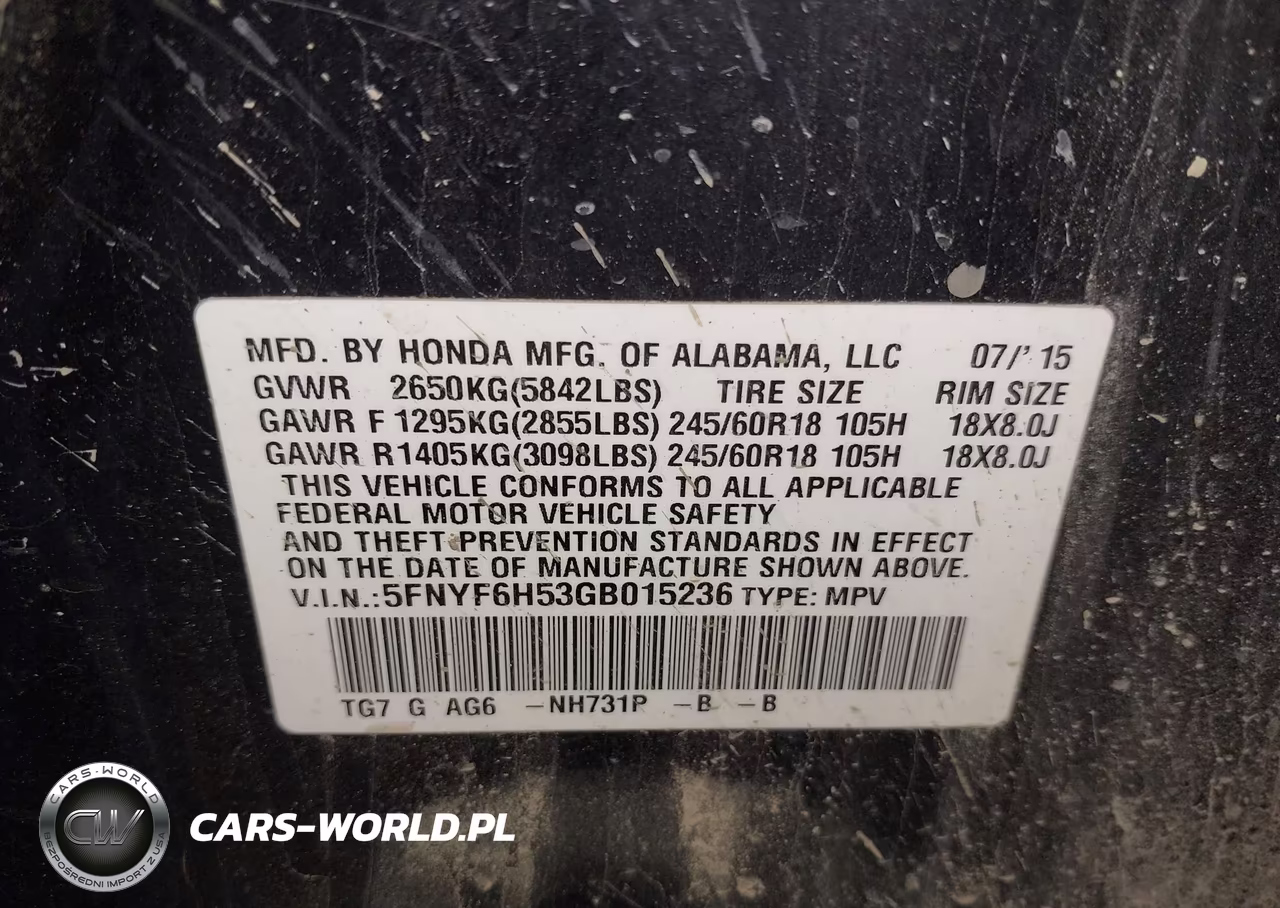 2016 Honda Pilot Ex-L VIN:5FNYF6H53GB015236 - 9