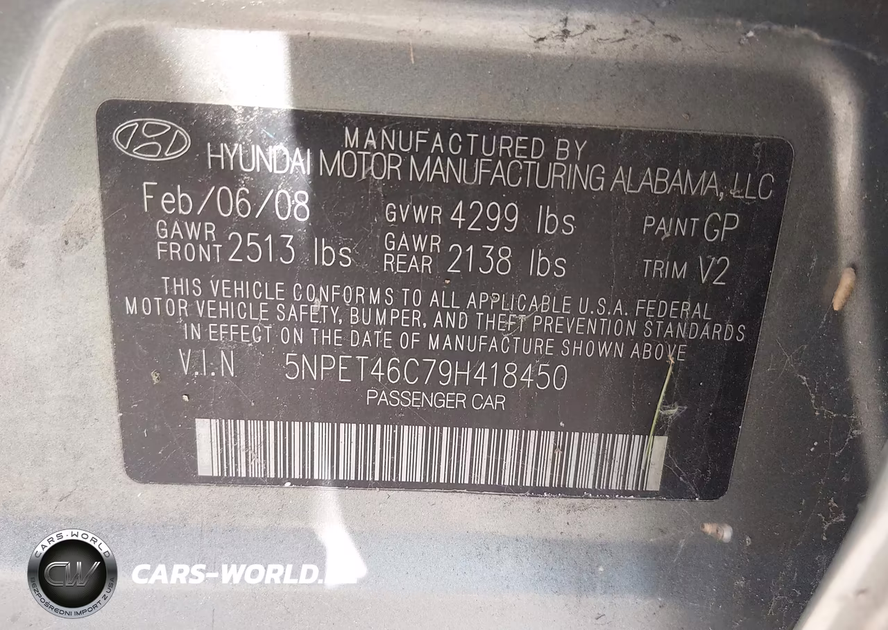 2009 Hyundai Sonata Gls VIN:5NPET46C79H418450 - 9