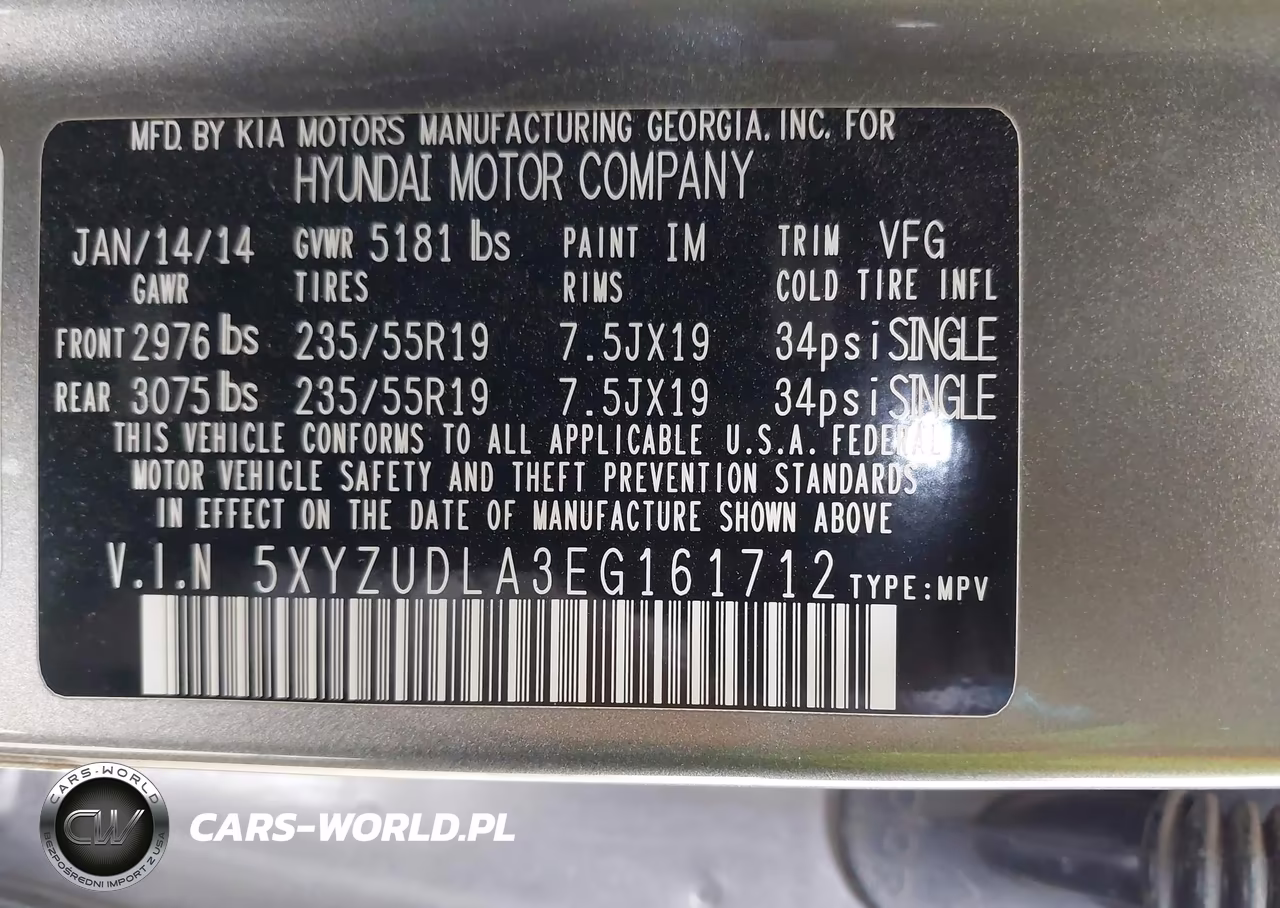 2014 Hyundai Santa Fe Sport 2.0L Turbo VIN:5XYZUDLA3EG161712 - 9