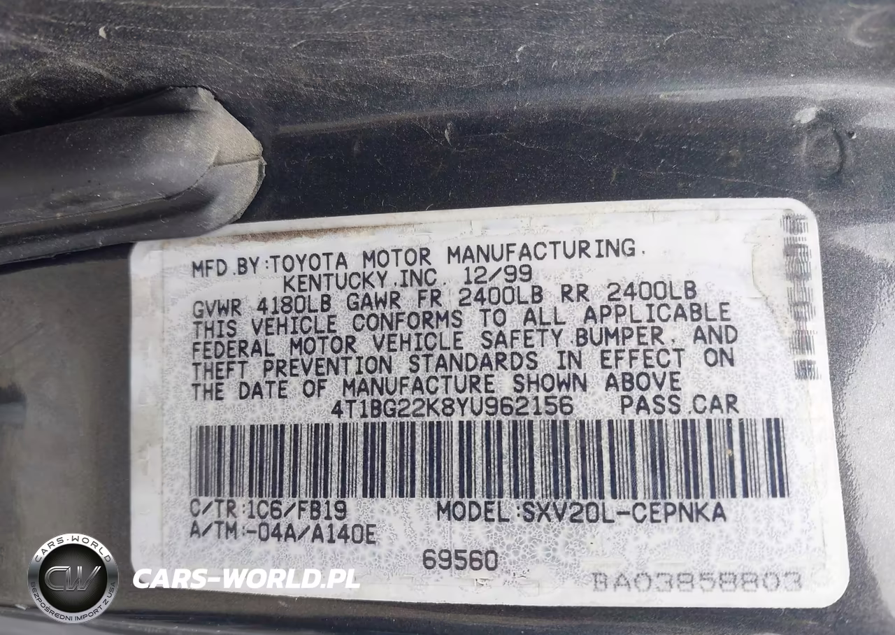 2000 Toyota Camry Le VIN:4T1BG22K8YU962156 - 9