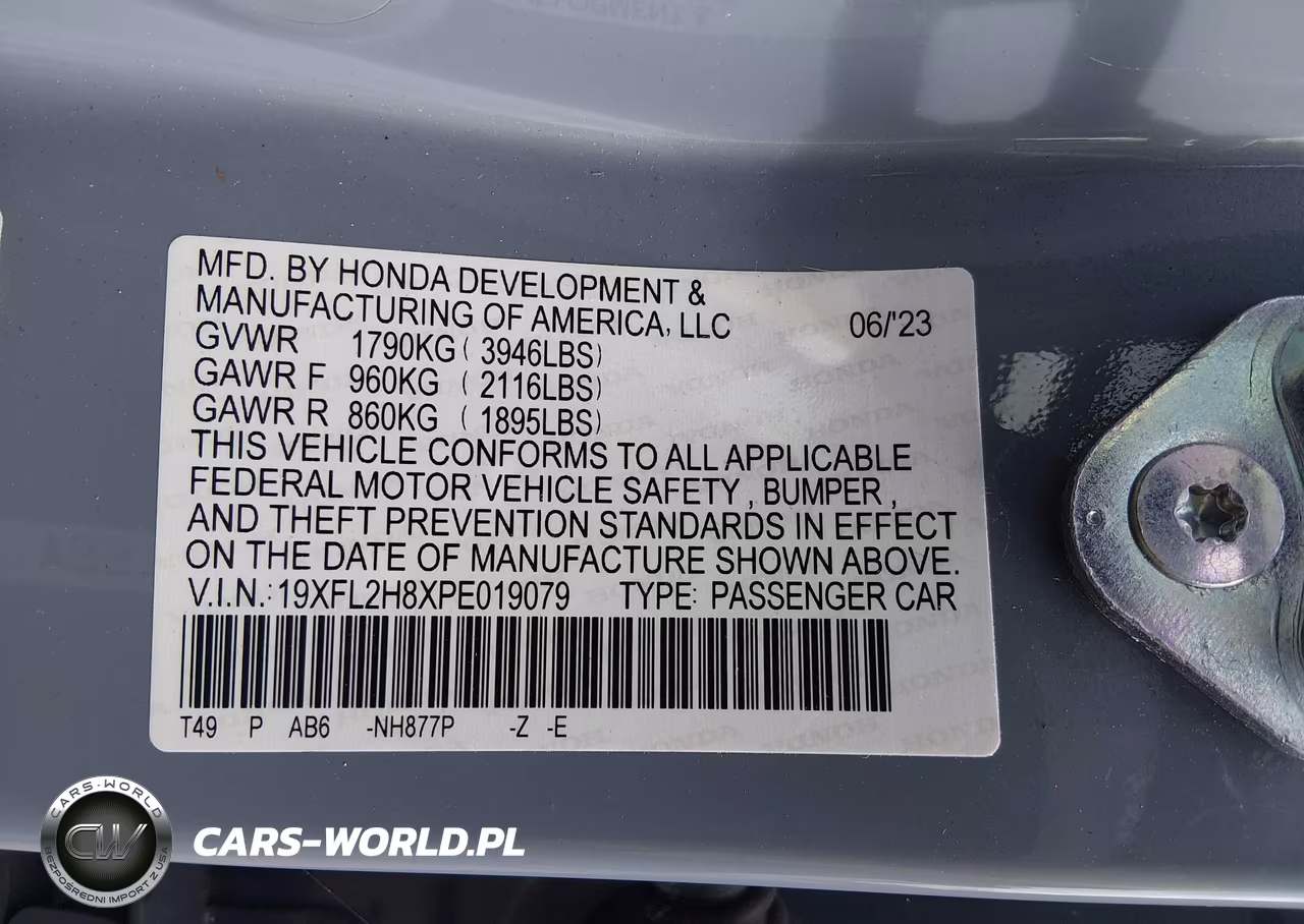 2023 Honda Civic Sport VIN:19XFL2H8XPE019079 - 9