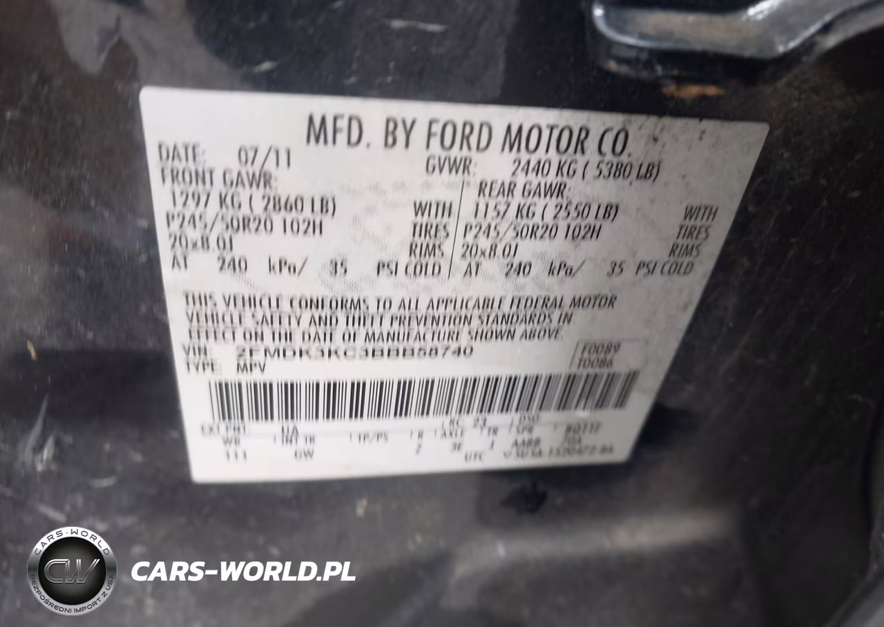 2011 Ford Edge Limited VIN:2FMDK3KC3BBB58740 - 9