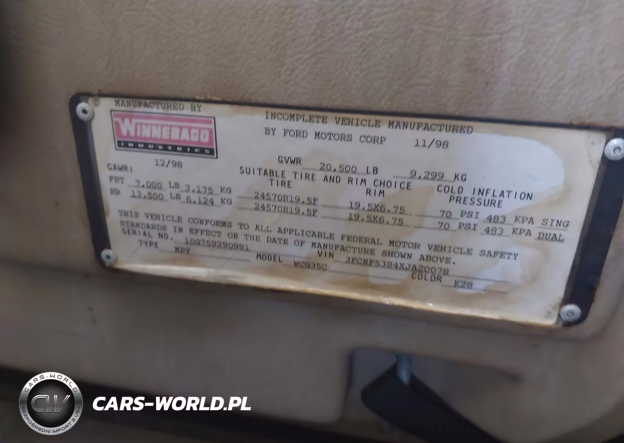 1999 Ford F550 Super Duty Stripped Chass VIN:3FCNF53S4XJA20078 - 9