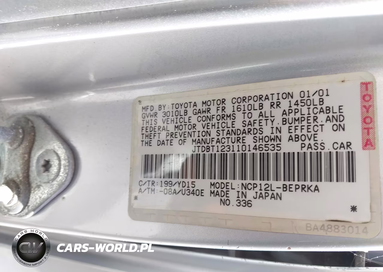 2001 Toyota Echo VIN:JTDBT123110146535 - 9