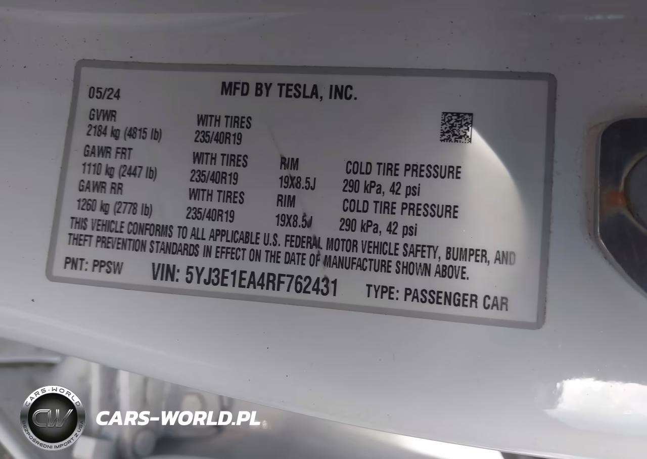 2024 Tesla Model 3 Long Range Dual Motor All-Wheel Drive-Rear-Wheel Drive VIN:5YJ3E1EA4RF762431 - 9