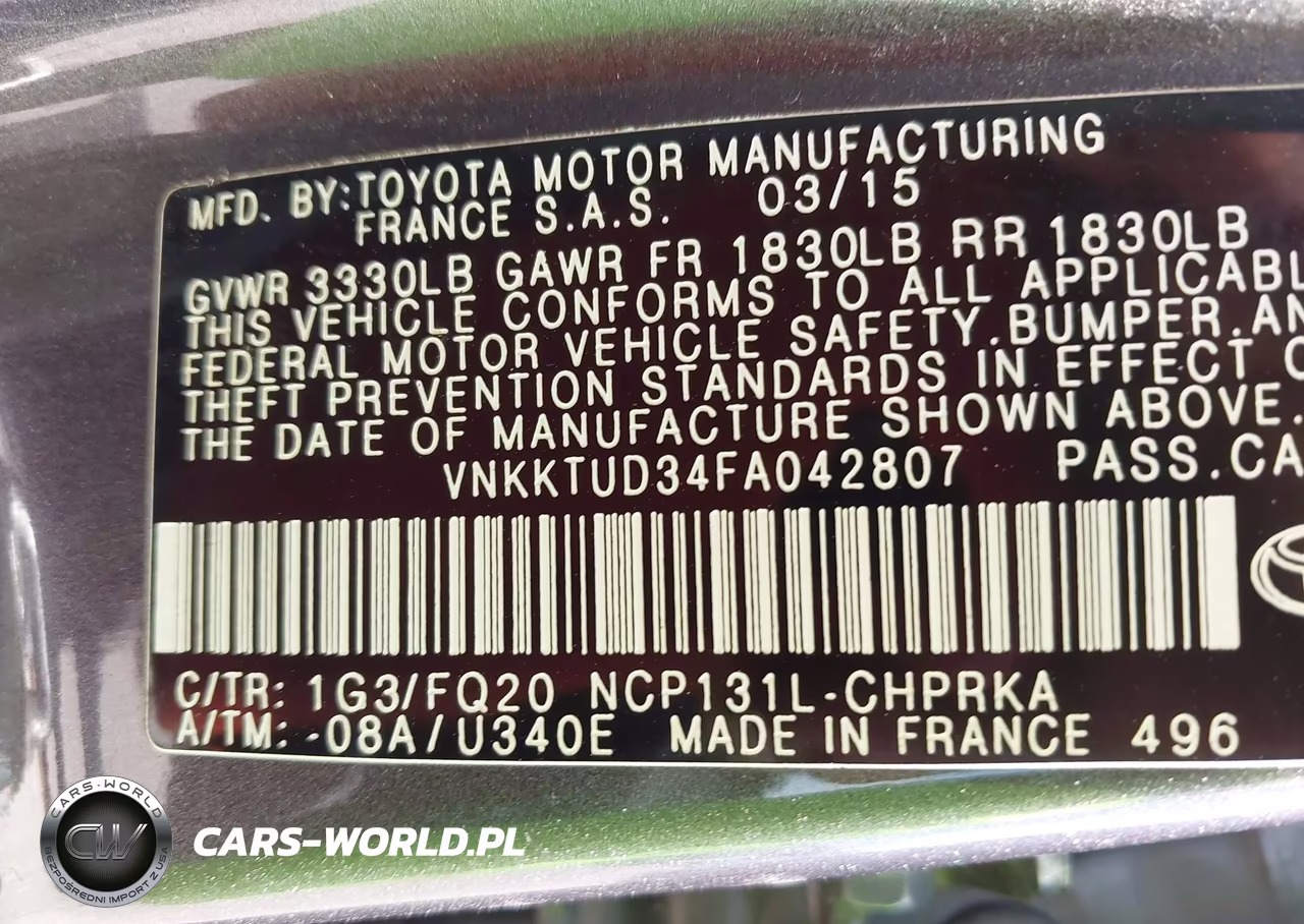 2015 Toyota Yaris L VIN:VNKKTUD34FA042807 - 9