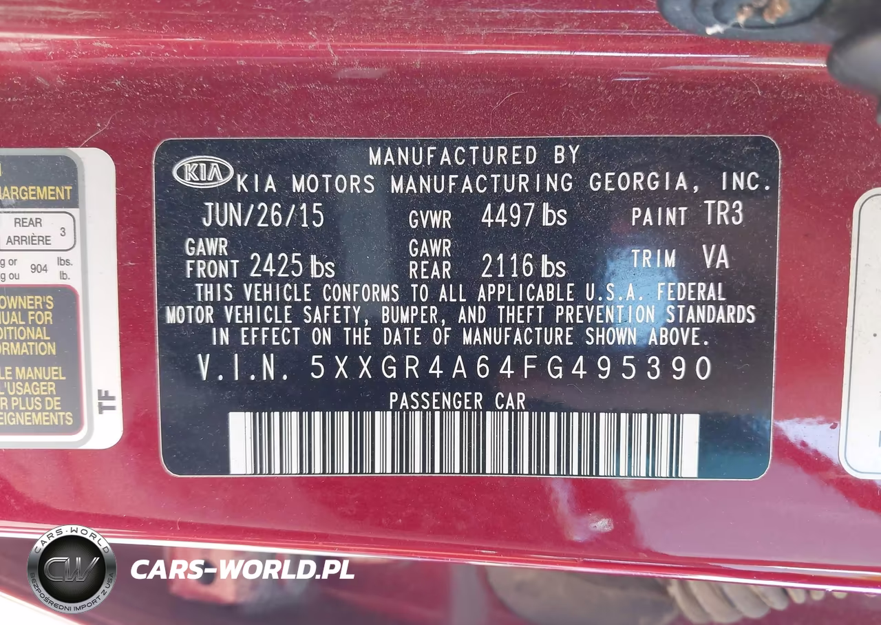 2015 Kia Optima Sx Turbo VIN:5XXGR4A64FG495390 - 9