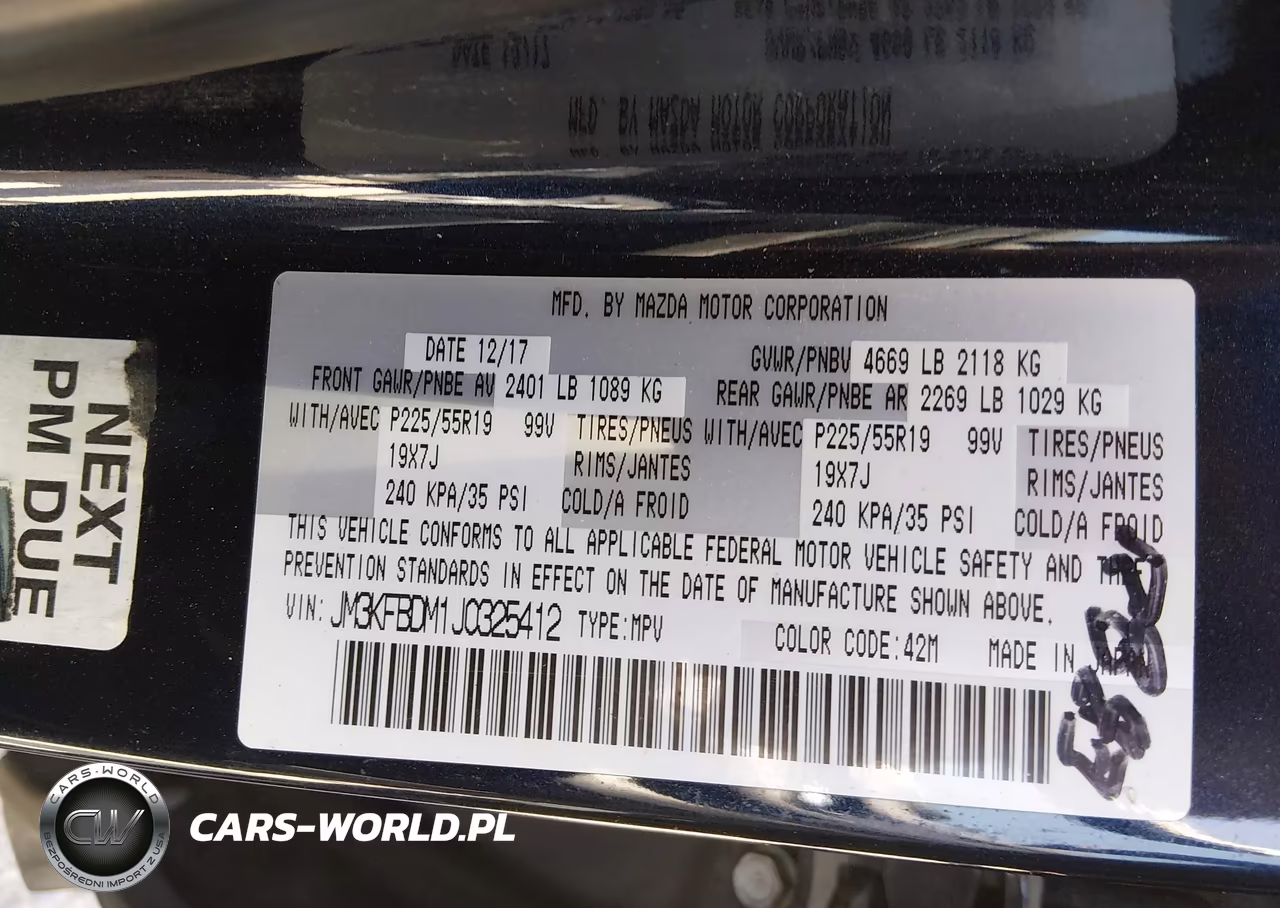 2018 Mazda Cx-5 Grand Touring VIN:JM3KFBDM1J0325412 - 9