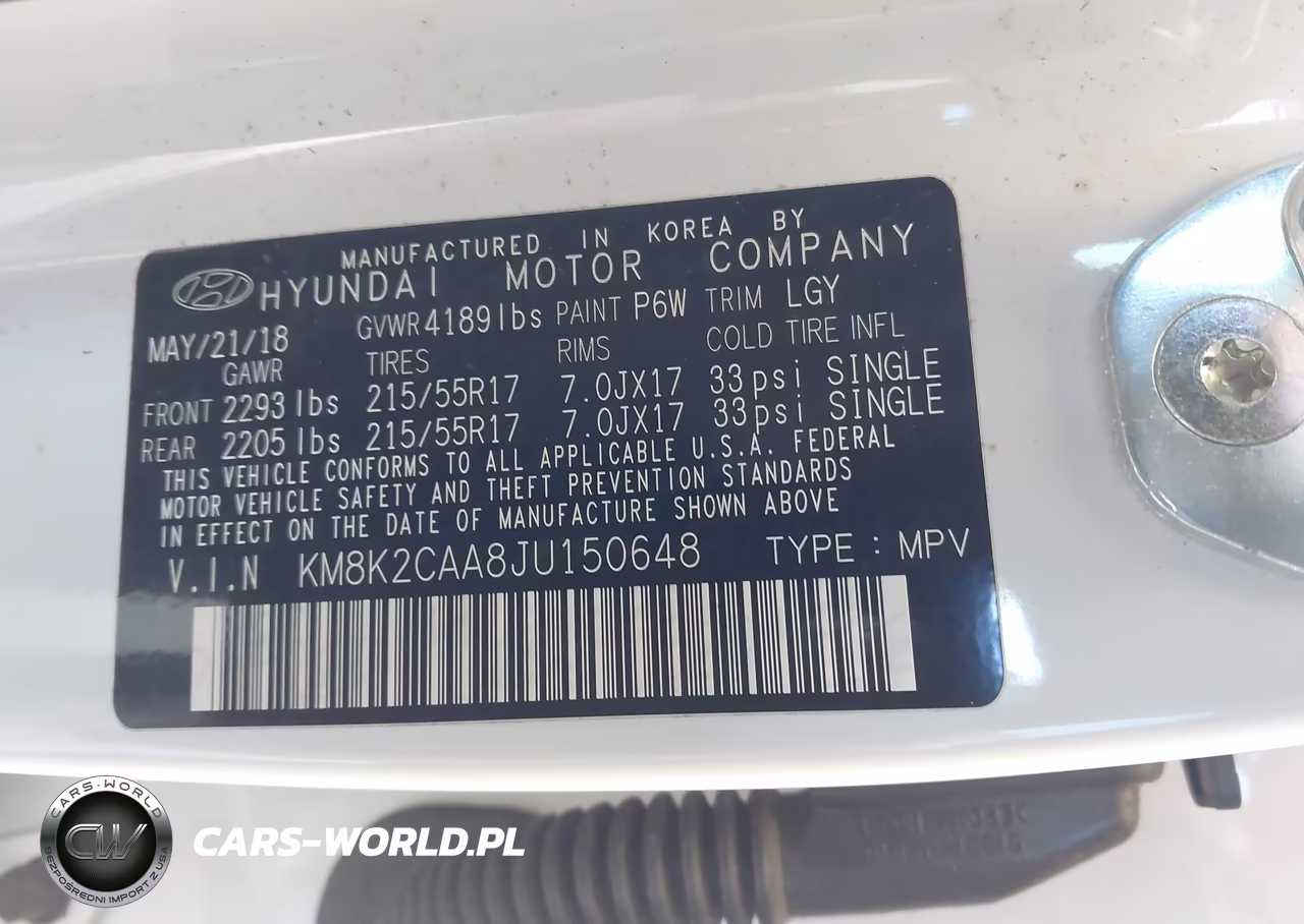 2018 Hyundai Kona Sel VIN:KM8K2CAA8JU150648 - 9
