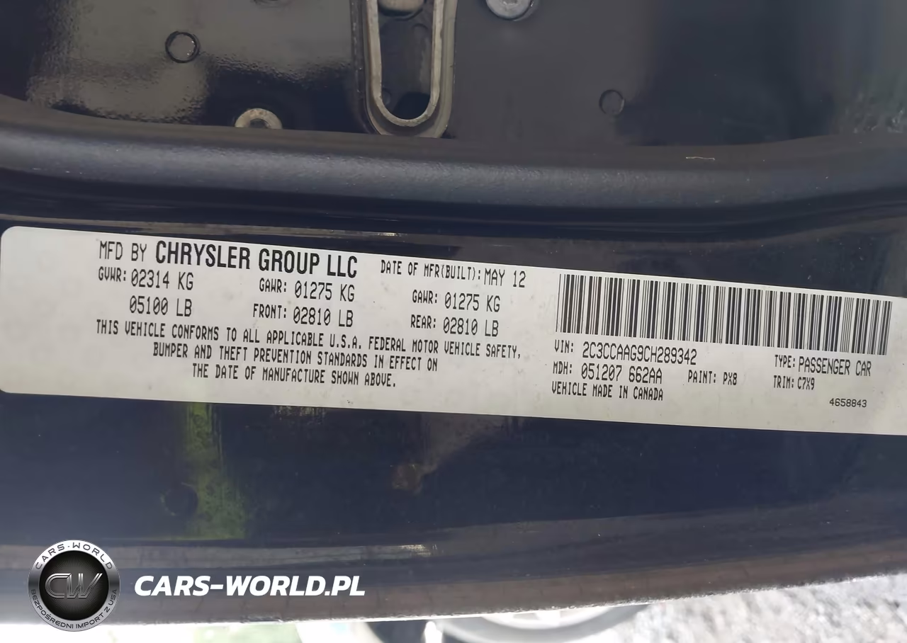 2012 Chrysler 300 VIN:2C3CCAAG9CH289342 - 9