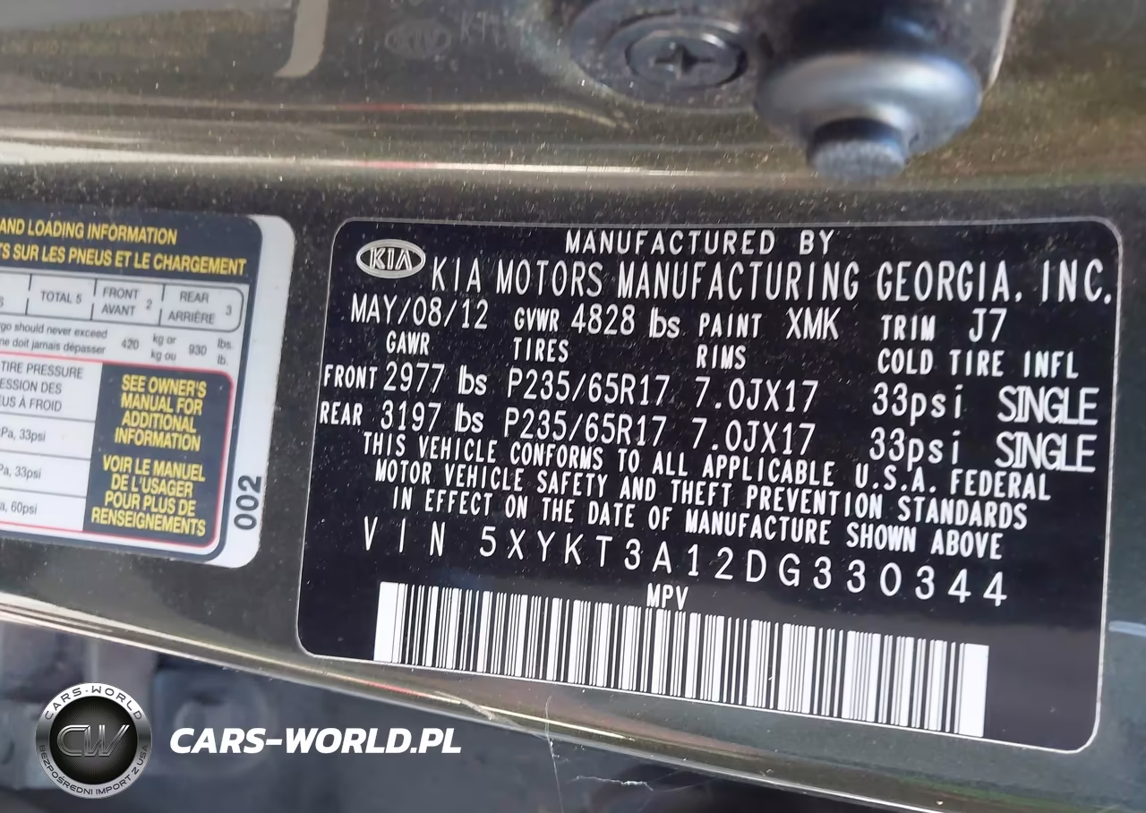 2013 Kia Sorento Lx VIN:5XYKT3A12DG330344 - 9