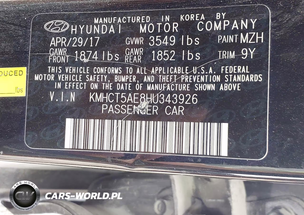 2017 Hyundai Accent Se VIN:KMHCT5AE8HU343926 - 9